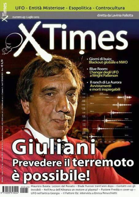 TERREMOTO: GIULIANI AGLI APPASSIONATI DI UFO, ”PREVEDERLO E’ POSSIBILE”