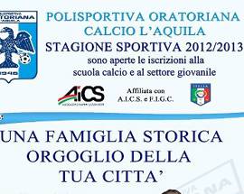 CALCIO: APERTE LE ISCRIZIONI ALLA SCUOLA CALCIO DELL’ORATORIANA