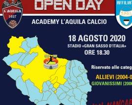 ACADEMY L’AQUILA CALCIO: SECONDO OPEN DAY MARTEDI’ 18 AGOSTO