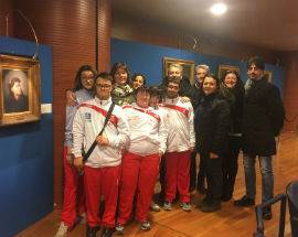 L’AQUILA: CAMPIONESSE PARALIMPICHE REGIONALI VISITANO MOSTRA ARTE SACRA