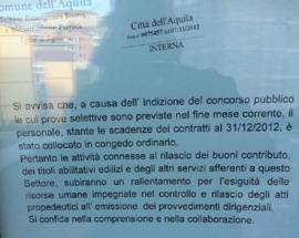 CONCORSONE: PRIMI EFFETTI PRECARI L’AQUILA A CASA PRATICHE CON LA MOVIOLA