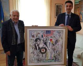 MONTESILVANO: ARTISTA GINO BERARDI DONA AL COMUNE OPERA DEDICATA A DEAN MARTIN