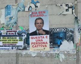 GRANDI RISCHI: A L’AQUILA MANIFESTI CONTRO BERTOLASO, ”E’ CATTIVO”