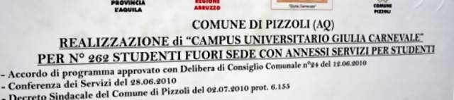 CAMPUS PIZZOLI: IMPUTATI TUTTI ASSOLTI, ORA RIPARTENZA LAVORI