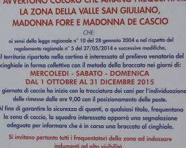 L’AQUILA: CACCIATORI ALLA MADONNA FORE, SPUNTA CARTELLO SHOCK