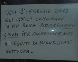 L’AQUILA: FURTO AL COMUNE, LADRI NEGLI UFFICI DI VIA ROMA