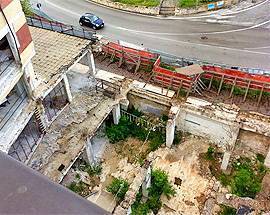 L’AQUILA: ”GROUND ZERO”  CASA DELLO STUDENTE, PROGETTO AL PALO