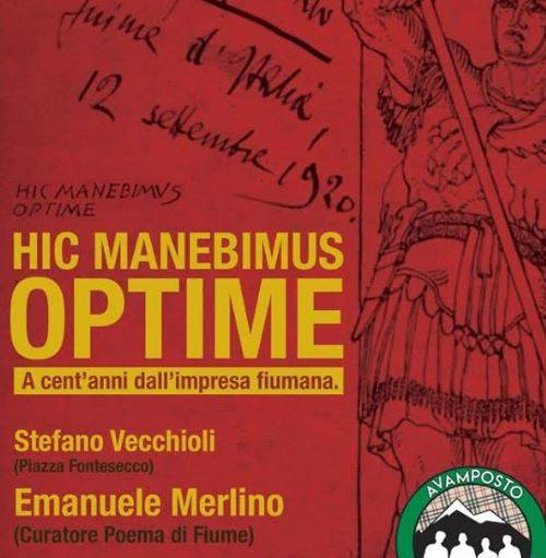 HIC MANEBIMUS OPTIME: CASAPOUND L’AQUILA CELEBRA ”L’IMPRESA” DI FIUME