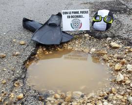BUCHE PIENE D’ACQUA A LANCIANO, CASAPOUND PIAZZA PINNE E OCCHIALI DA NUOTO