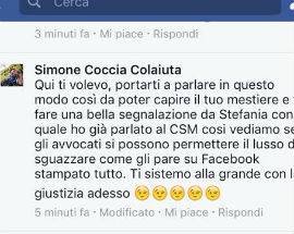 COCCIA, DELIRIO SU FACEBOOK: ”CON STEFANIA HO PARLATO AL CSM, TI SISTEMO IO…”
