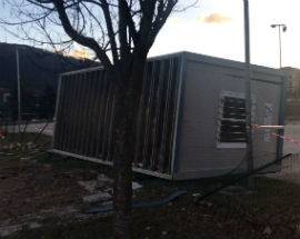 MALTEMPO L’AQUILA: VENTO ROVESCIA CONTAINER, PROSEGUE ATTIVITA’ CONTROLLO