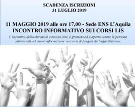 L’AQUILA: APERTE LE ISCRIZIONI PER IL CORSO LINGUA DEI SEGNI