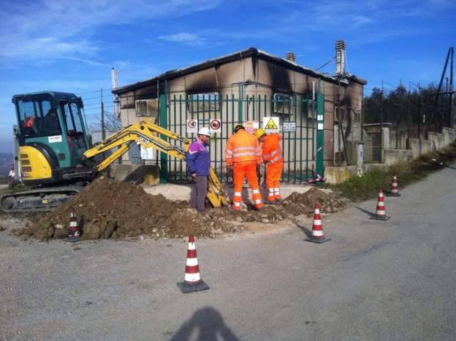 FIAMME IN CABINA GAS A CUPELLO, STOP FLUSSO, DUE GIORNI AL FREDDO