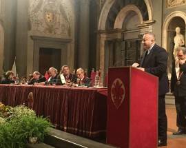 PREMIO EUROPEO ”LORENZO IL MAGNIFICO”: A DON PINTON IL DIPLOMA SENATORE ACCADEMIA MEDICEA