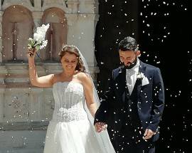 L’AQUILA: MATRIMONIO DA SOGNO PER ERICA DE VECCHIS E DANILO NECCO, IL ”SI”’ NELLA BASILICA DI COLLEMAGGIO