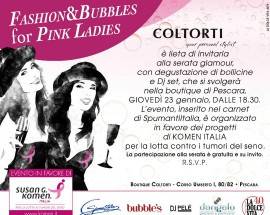 PESCARA: ”FASHION AND BUBBLES FOR PINK LADIES”, CALICI DI BOLLICINE PER LA LOTTA AL TUMORE AL SENO