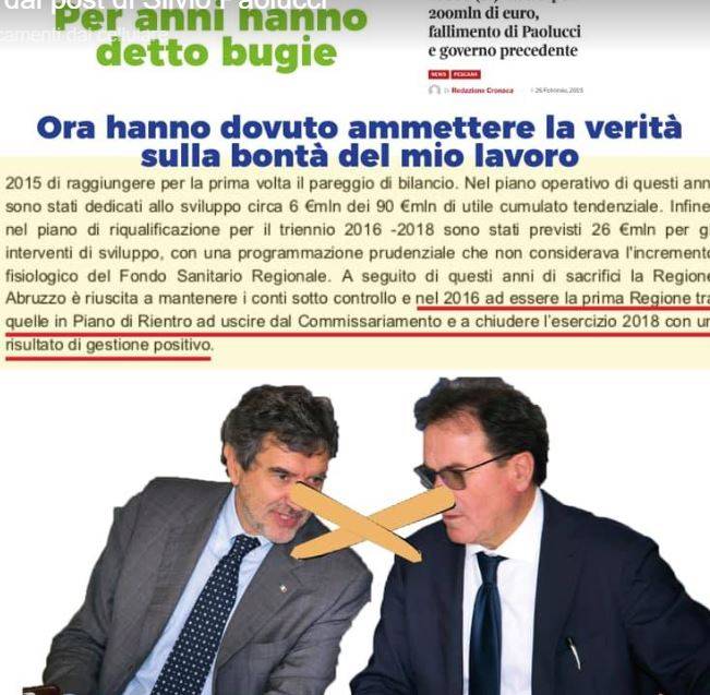 SANITA’: PAOLUCCI SU FB, ”DOPO TANTE BUGIE, ORA REGIONE SCRIVE CHE CON ME ASSESSORE CONTI A POSTO!”