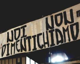 ”FOIBE: NOI NON DIMENTICHIAMO”: A L’AQUILA STRISCIONE FDI E GIOVENTU’ NAZIONALE