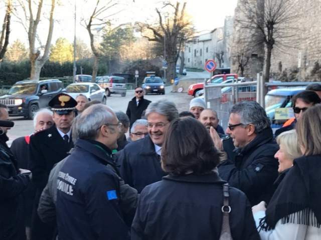 TERREMOTO: IL PREMIER GENTILONI A NORCIA, AMATRICE E SAN GINESIO