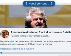 REGIONALI: ‘ABRUZZO NON SI COMPRA’, COLLETTA PER RIDARE 700 MILA EURO A M5S
