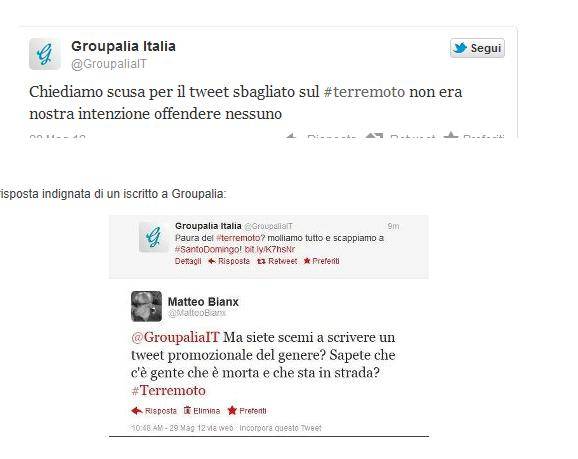 TERREMOTO: OFFERTE VIAGGI PER ESORCIZZARE LA PAURA, POLEMICHE SU GROUPALIA