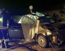 INVESTE E UCCIDE CAVALLO, AUTO DISTRUTTA, IN DUE IN OSPEDALE