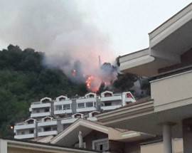 PAURA A MONTESILVANO: COLLINA A  FUOCO, VIGILI  A LAVORO