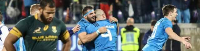 L’ITALRUGBY BATTE IL SUDAFRICA E FA LA STORIA IN META VA ANCHE IL MARSICANO VENDITTI