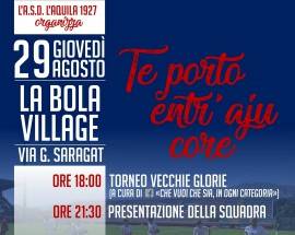 L’AQUILA 1927: DOMANI TORNEO CON VECCHIE GLORIE E PRESENTAZIONE SQUADRA