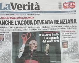 BANDO SORGENTI CANISTRO: PER BELPIETRO ”ANCHE L’ACQUA DIVENTA RENZIANA”