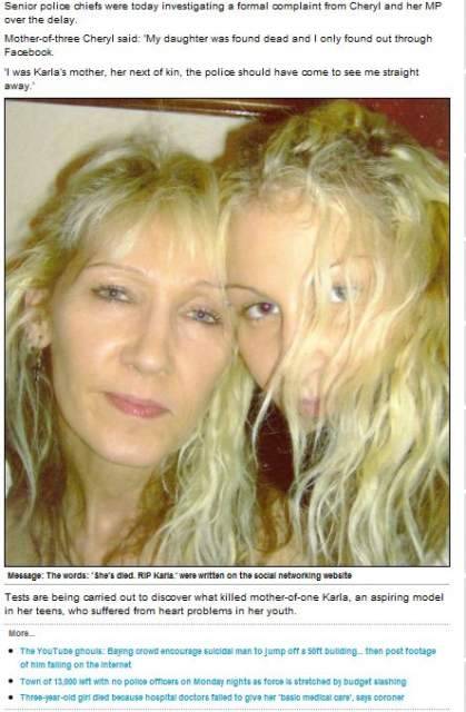 LA FIGLIA MUORE, LA MADRE LO SCOPRE SU FACEBOOK: ”NESSUNO MI HA DETTO NIENTE”