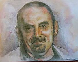ARTISTA AQUILANO DISEGNA MANGO E DONA RITRATTO ALLA VEDOVA DEL CANTANTE