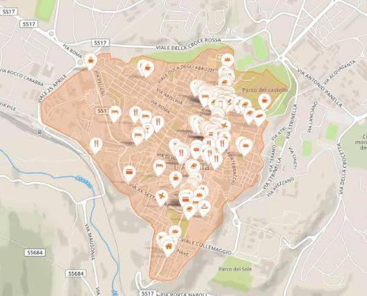RICOSTRUZIONE: ON LINE MAPPA DELLE 160 ATTIVITÀ COMMERCIALI CENTRO STORICO DELL’AQUILA