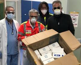 CORONAVIRUS: LA ONLUS PINO VALENTE DONA MILLE MASCHERINE ALL’OSPEDALE DI LANCIANO