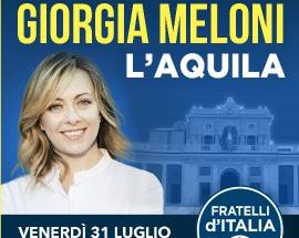 GIORGIA MELONI A L’AQUILA: SIGISMONDI, ”GRANDE LAVORO DI FRATELLI D’ITALIA, PRONTI A COMPETIZIONI ELETTORALI”