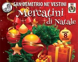 NATALE: MERCATINI A SAN DEMETRIO CON LABORATORI PER BAMBINI