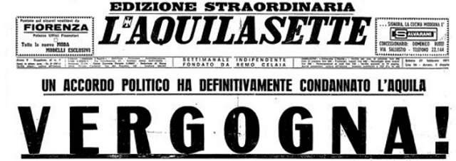 L’AQUILA: 45 ANNI FA MOTI DEL CAPOLUOGO; PETRUCCIOLI, ”MIO COMPROMESSO RESISTE”
