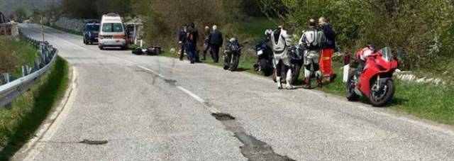 MUORE MOTOCICLISTA MOLISANO A BARREA  BUCA FATALE: 40ENNE DECEDUTO SUL COLPO