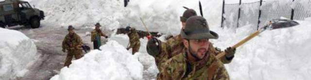 MALTEMPO: 60 MILITARI CON  SEI AUTOMEZZI A LAVORO IN PROVINCIA DI TERAMO