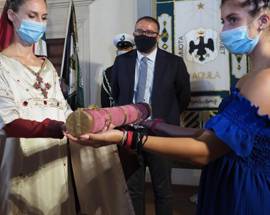 PERDONANZA AL VIA 726ESIMA EDIZIONE,  PASSAGGIO CONSEGNE EMBLEMI STORICI