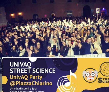 NOTTE DEI RICERCATORI L’AQUILA: A PIAZZA CHIARINO TORNA L’UNIVAQ PARTY
