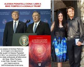 PITTRICE ALESSIA PIGNATELLI MOSTRA SUE OPERE E POESIE DI ANDREA PETRICCA A MIKE POMPEO E A DONALD TRUMP