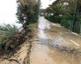 MALTEMPO PINETO: PISTA CICLOPEDONALE ”INGOIATA” DALL’ACQUA