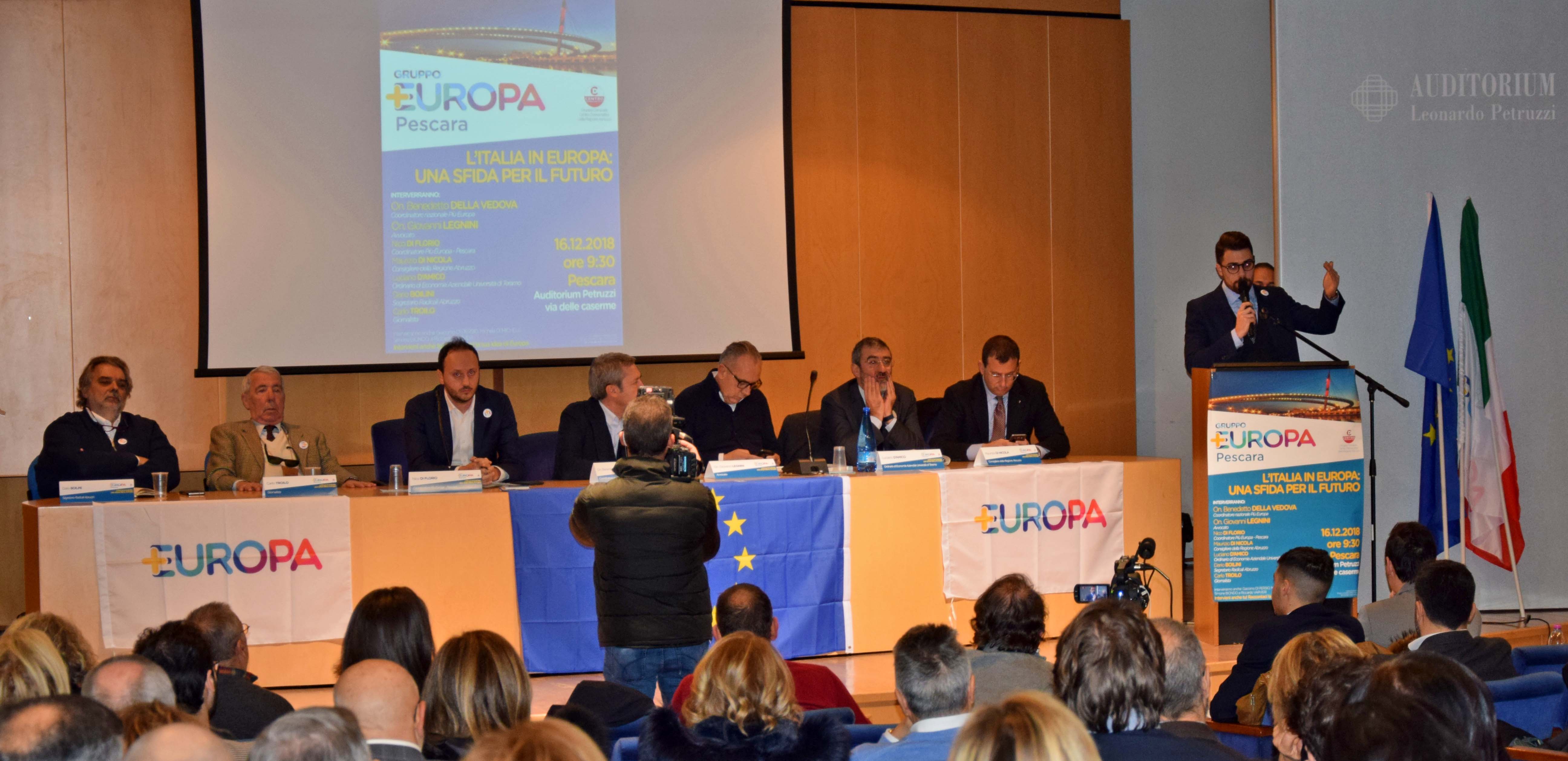 REGIONALI: A PESCARA NASCE +EUROPA, LEGNINI E DELLA VEDOVA OSPITI D’ONORE