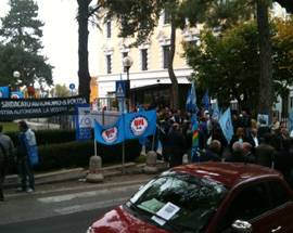 L’AQUILA: PROTESTA FORZE DELL’ORDINE CONTRO I TAGLI DEL GOVERNO