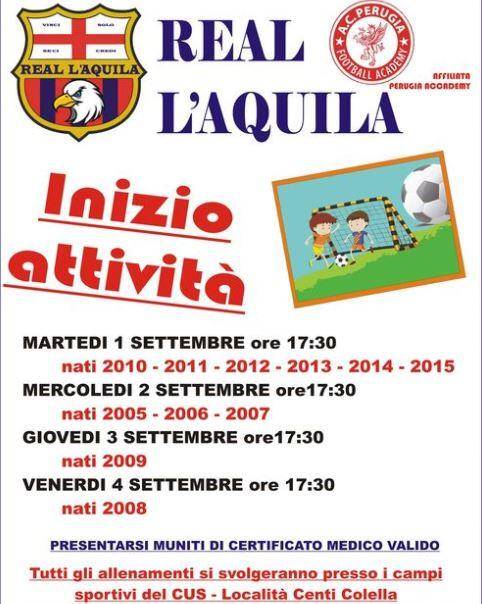 TORNANO GLI OPEN DAY CALCISTICI DEL REAL L’AQUILA