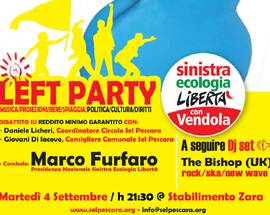 PESCARA: ”LEFT PARTY” DI SEL PER LEGGE SUL REDDITO MINIMO GARANTITO
