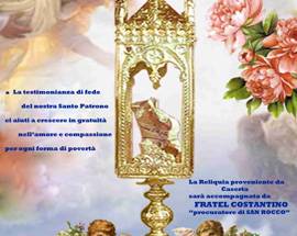 MONTEREALE: IL 12 AGOSTO ARRIVANO LA RELIQUIA E LA TECA DI SAN ROCCO