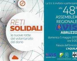 RETI SOLIDALI: ALL’AQUILA LA 48ESIMA ASSEMBLEA REGIONALE DELL’AVIS