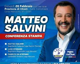 ELEZIONI: SALVINI A CHIETI PER DI STEFANO SINDACO, D’ERAMO, ”LEGAME SOLIDO”
